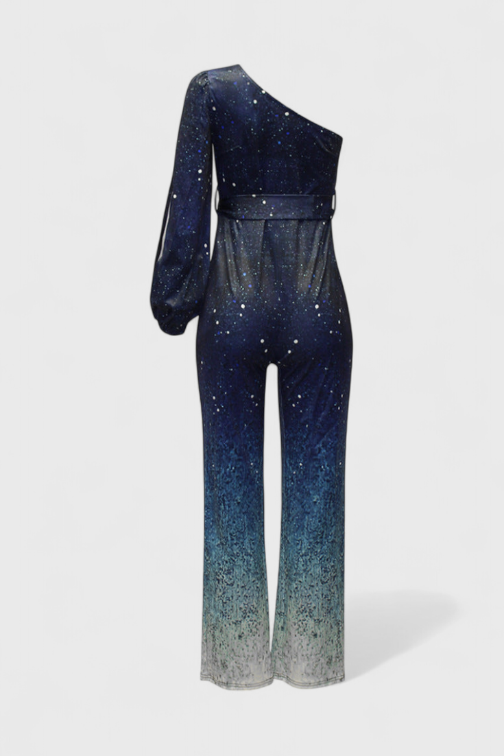 Asymmetrical Jumpsuit | Shiny Finish | Perfect for Parties or Events | Elegant and Comfortable Fit