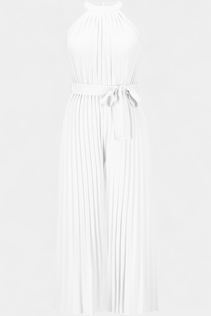 Halter Neck Palazzo Jumpsuit | Elegant Pleated Design | Perfect for Parties | Comfortable and Chic