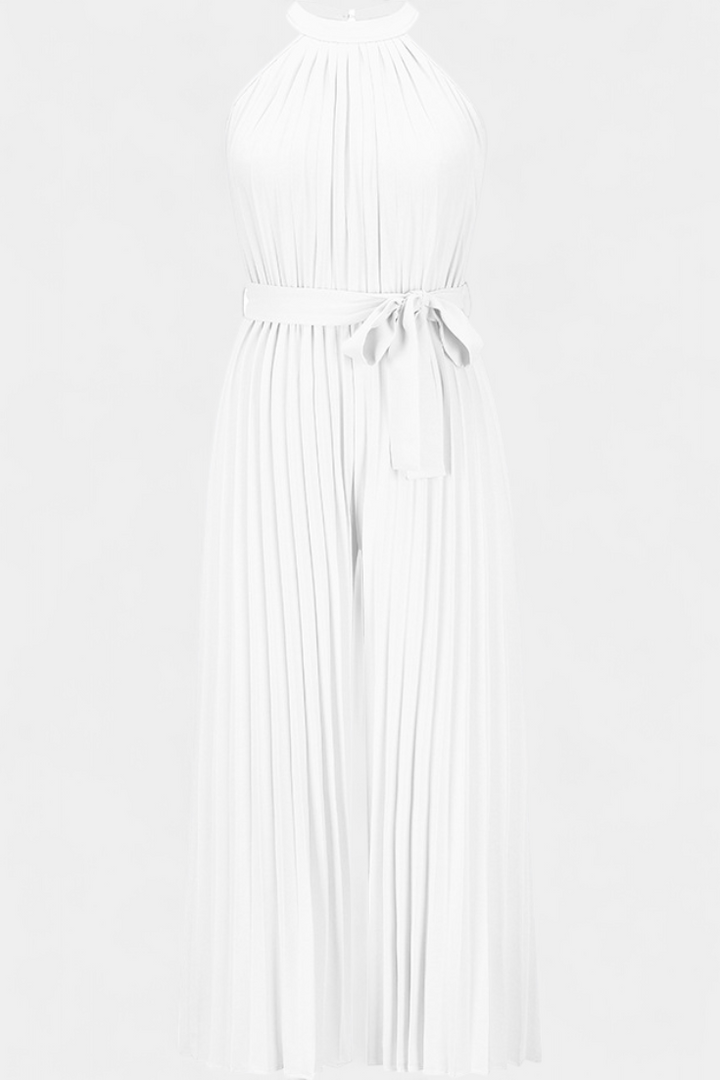 Halter Neck Palazzo Jumpsuit | Elegant Pleated Design | Perfect for Parties | Comfortable and Chic