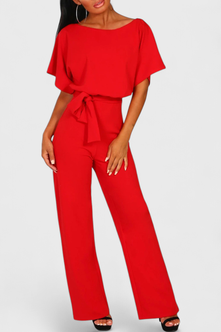 Wide-Cut Fluid Jumpsuit | Elegant Silhouette | Perfect for Any Occasion | Comfortable and Versatile Design