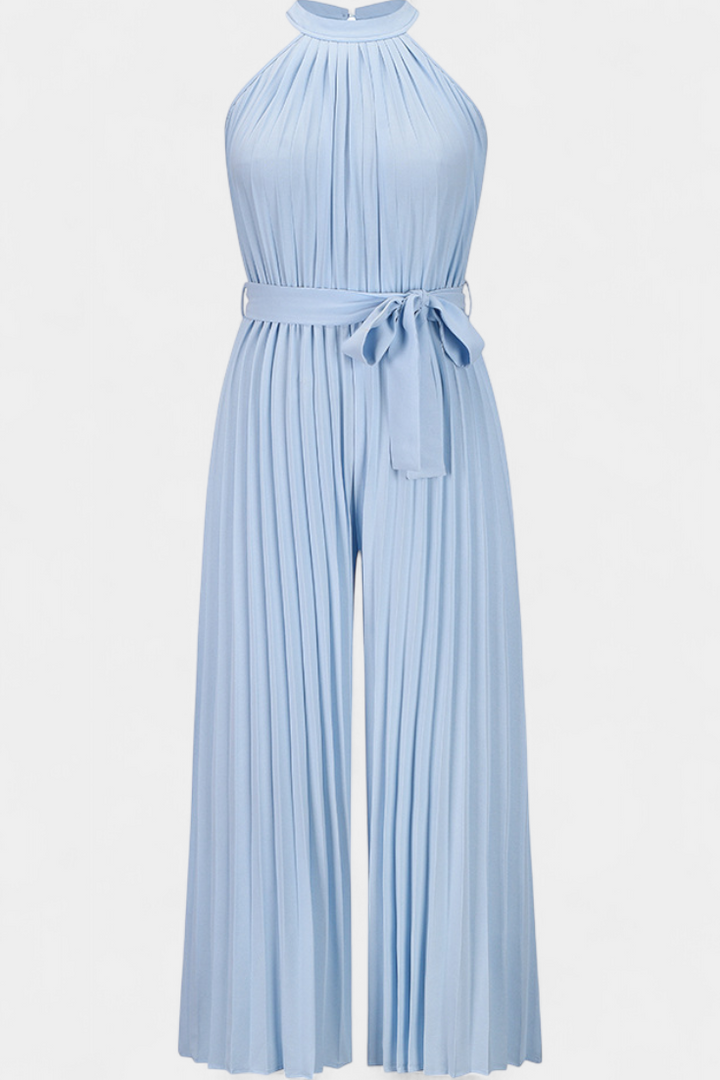 Halter Neck Palazzo Jumpsuit | Elegant Pleated Design | Perfect for Parties | Comfortable and Chic