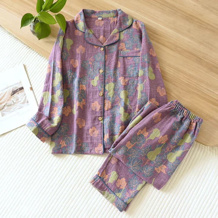 Two-piece floral print pajama set for women | Modern