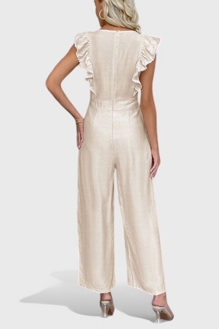 Linen Set | Ruffled Sleeves | High-Waisted Design | Comfortable and Breathable Fabric