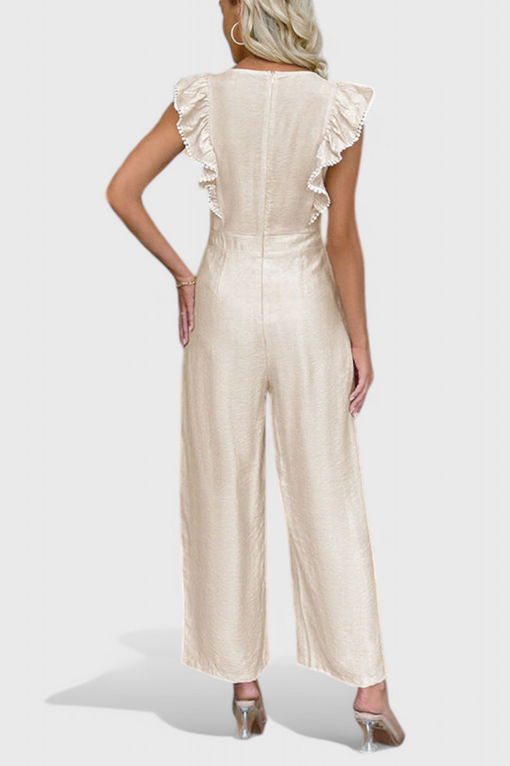 Linen Set | Ruffled Sleeves | High-Waisted Design | Comfortable and Breathable Fabric