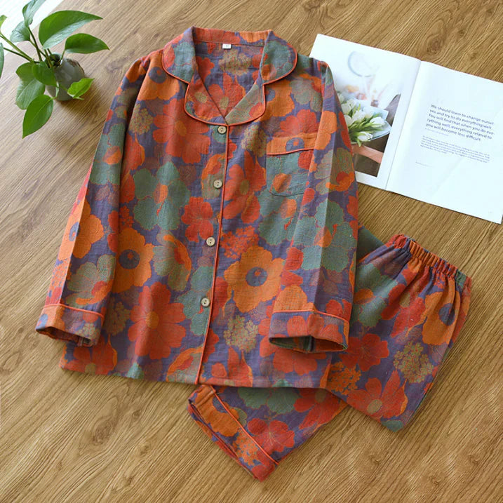 Floral Print Pajama Set for Women | Comfortable Two-Piece Design | Perfect for Relaxing at Home