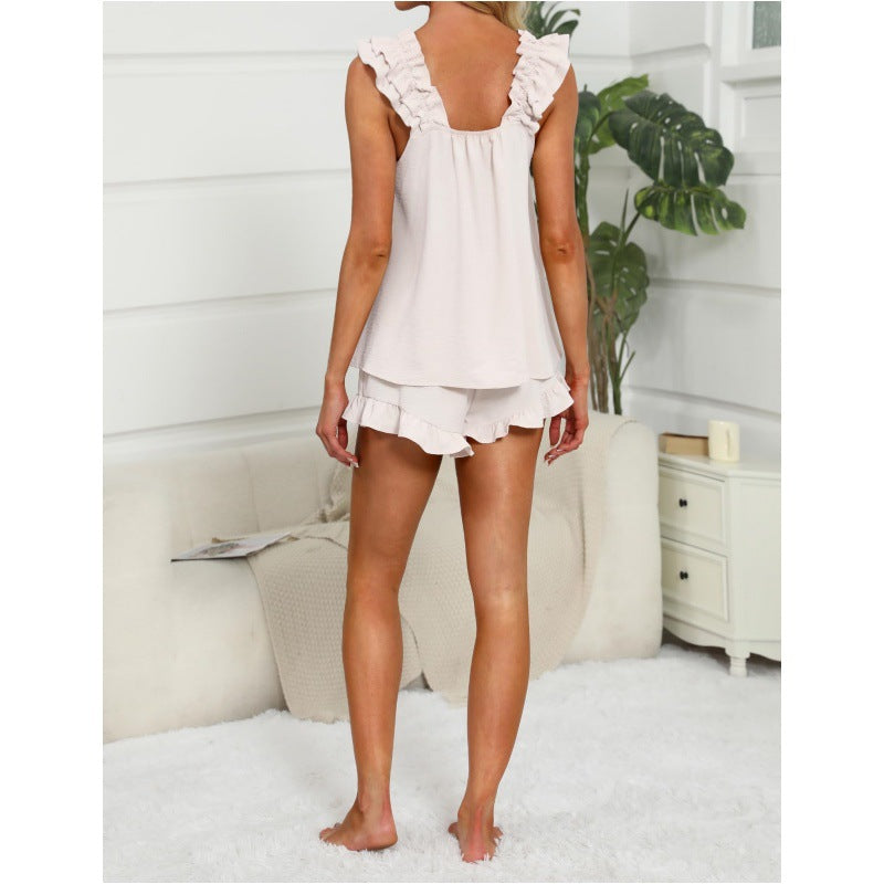 Lounge Set | Ruffle Trim Design | Comfortable and Chic | Soft Cotton Blend