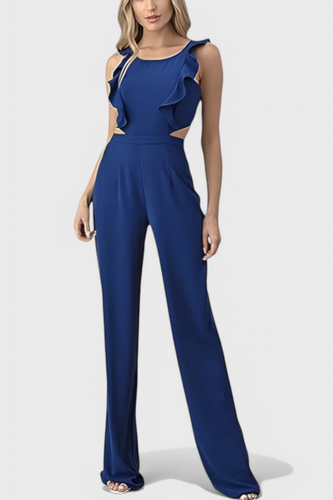 Cut-Out Sleeveless Jumpsuit | Wide Leg Design | Perfect for Summer Events | Lightweight and Comfortable Fabric