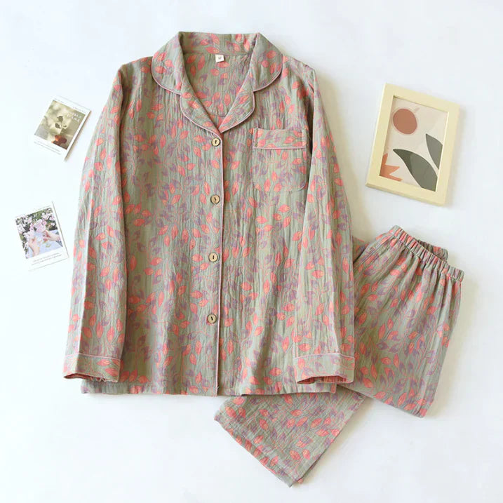 Floral Print Pajama Set for Women | Comfortable Two-Piece Design | Perfect for Relaxing at Home
