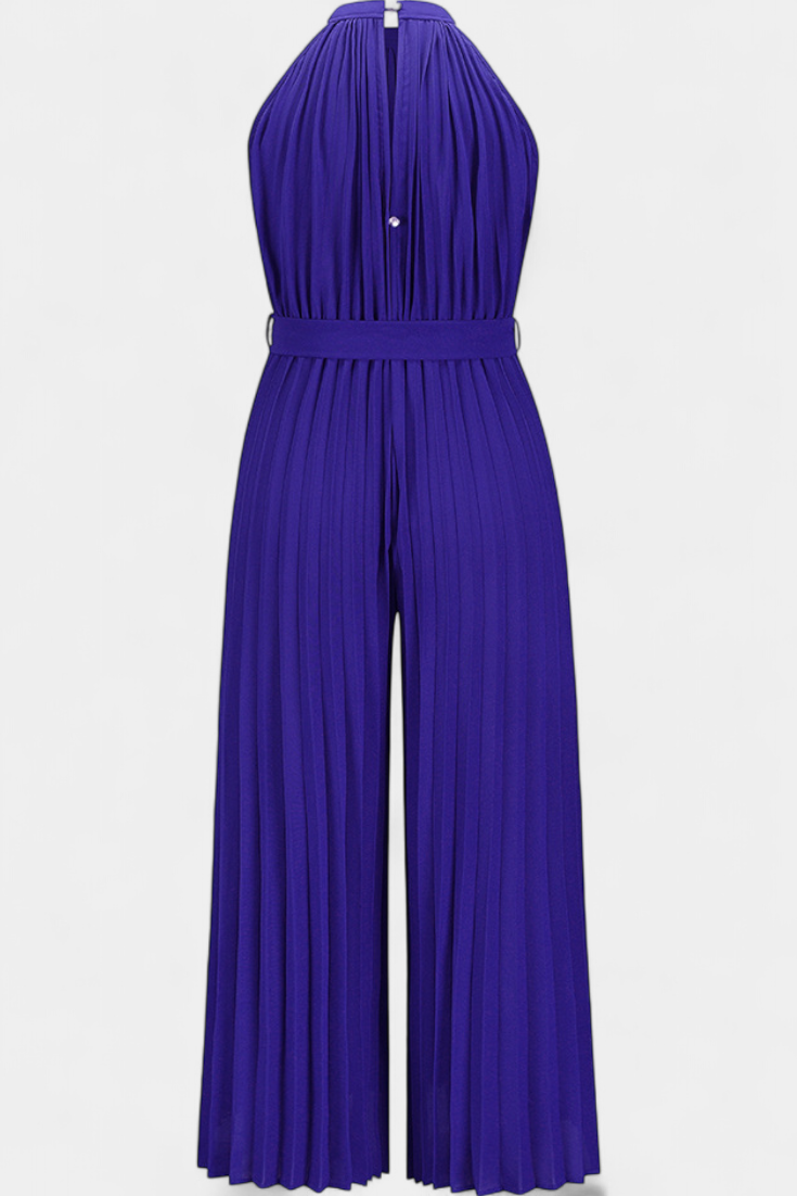 Halter Neck Palazzo Jumpsuit | Elegant Pleated Design | Perfect for Parties | Comfortable and Chic