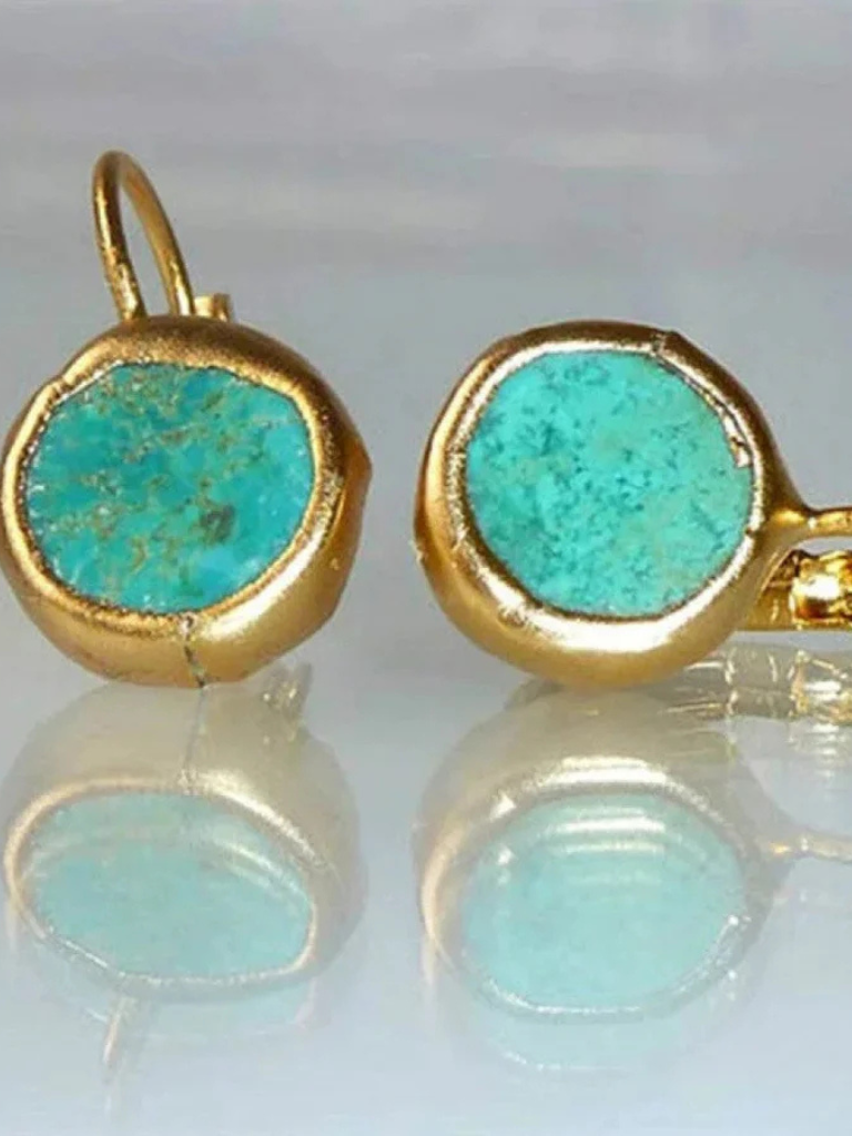 Vintage Turquoise Earrings | Unique Design | Handcrafted Artisan Jewelry | Bohemian Style