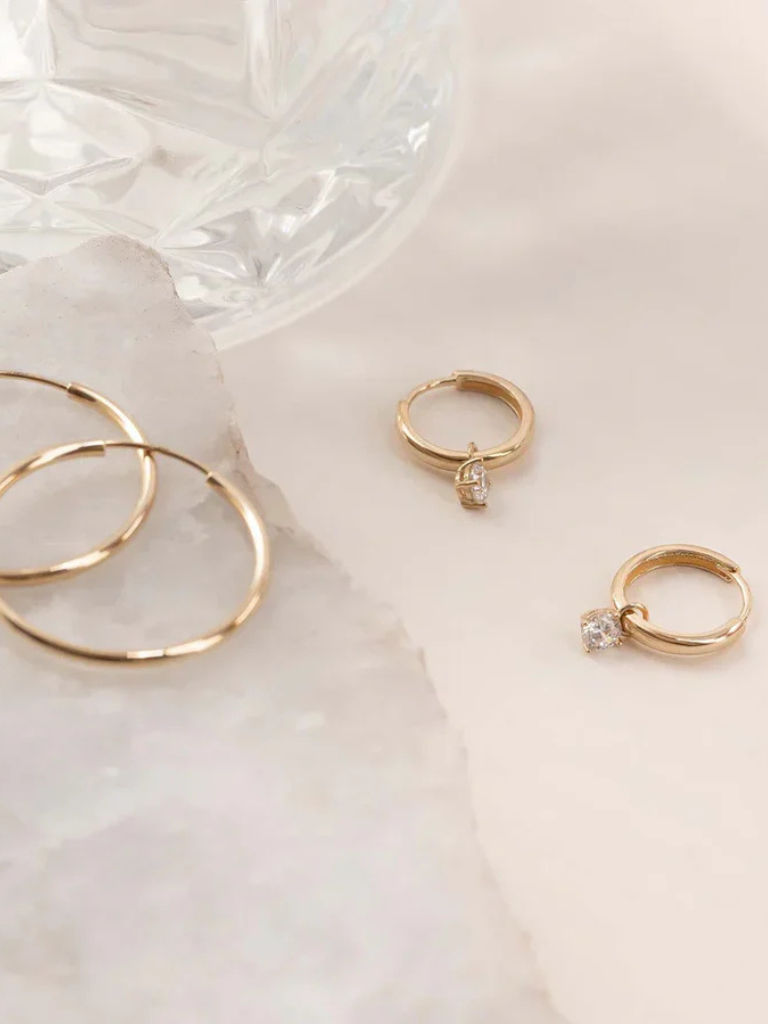 Gold Drop Hoop Earrings | Elegant Design | Perfect for Any Occasion | Lightweight and Versatile