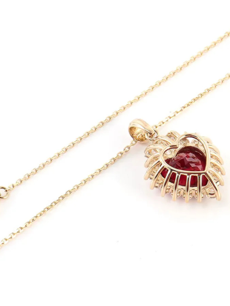 Ruby Heart Pendant | Dazzling Design | Perfect Gift for Loved Ones | Elegant Jewelry