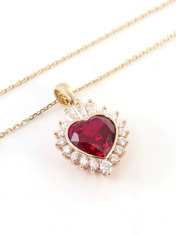 Ruby Heart Pendant | Dazzling Design | Perfect Gift for Loved Ones | Elegant Jewelry