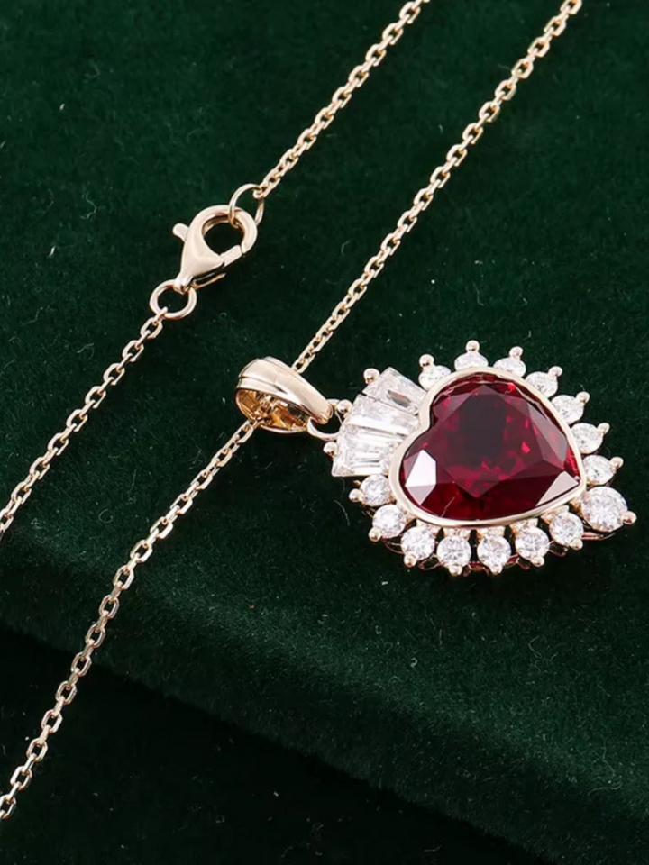 Ruby Heart Pendant | Dazzling Design | Perfect Gift for Loved Ones | Elegant Jewelry