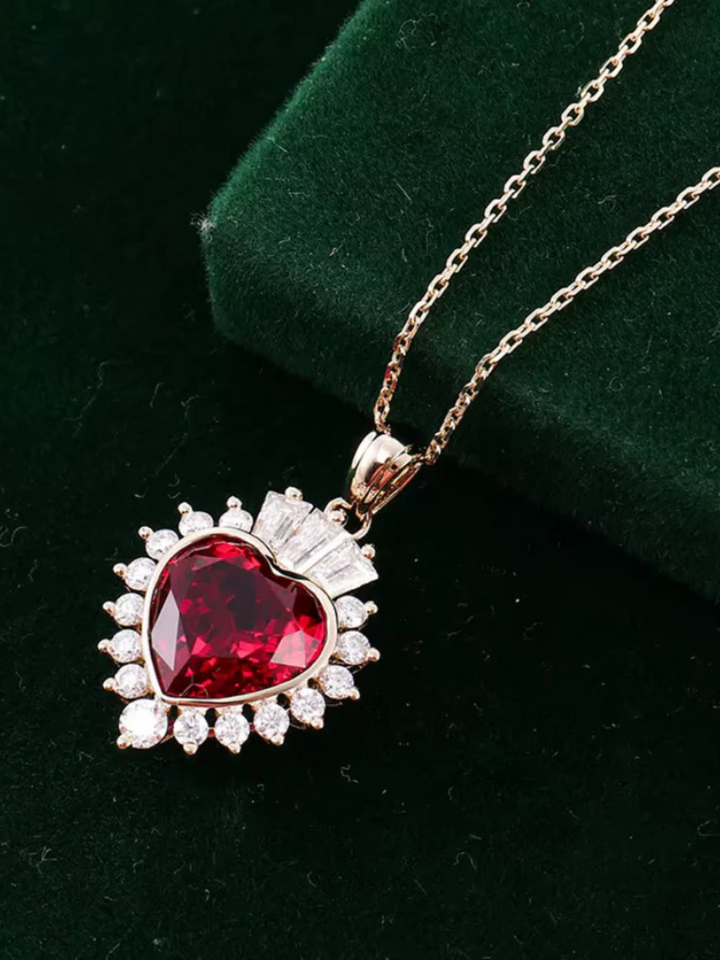 Ruby Heart Pendant | Dazzling Design | Perfect Gift for Loved Ones | Elegant Jewelry