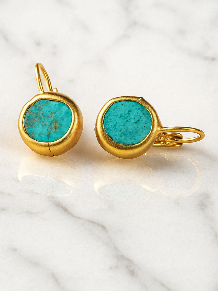 Vintage Turquoise Earrings | Unique Design | Handcrafted Artisan Jewelry | Bohemian Style