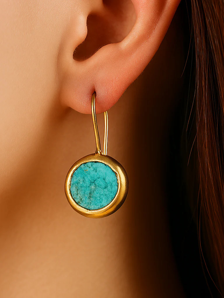 Vintage Turquoise Earrings | Unique Design | Handcrafted Artisan Jewelry | Bohemian Style