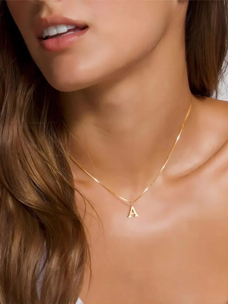 Gold Initial Necklace | Personalized Charm | Perfect Gift for Any Occasion | Elegant Design