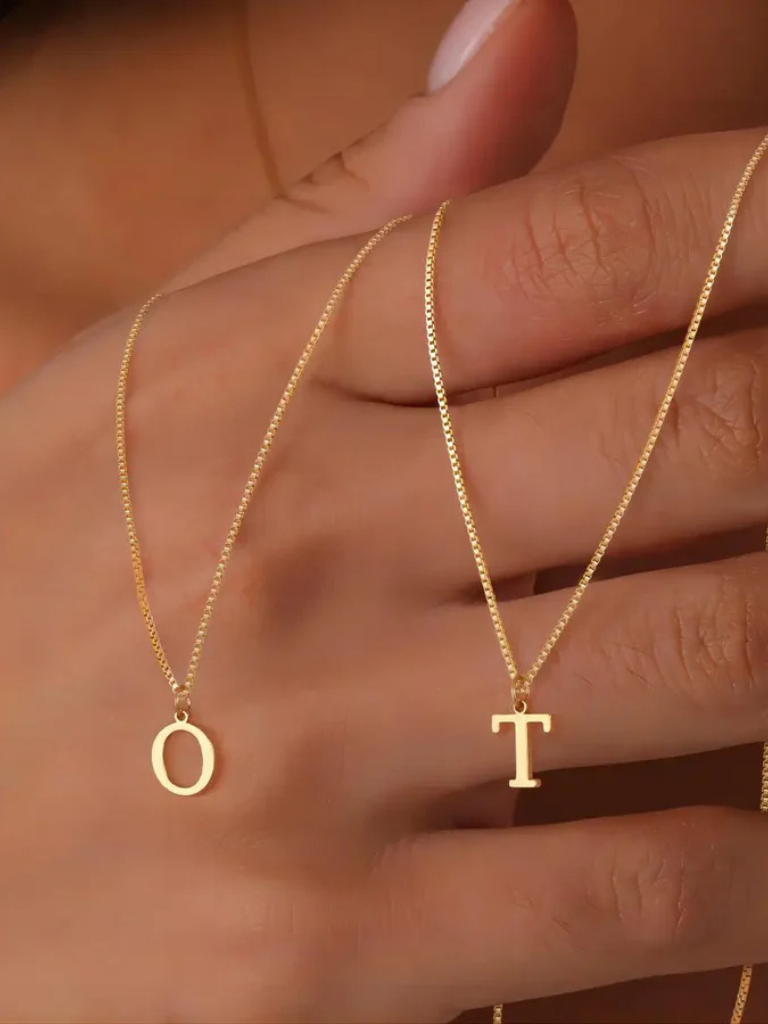 Gold Initial Necklace | Personalized Charm | Perfect Gift for Any Occasion | Elegant Design