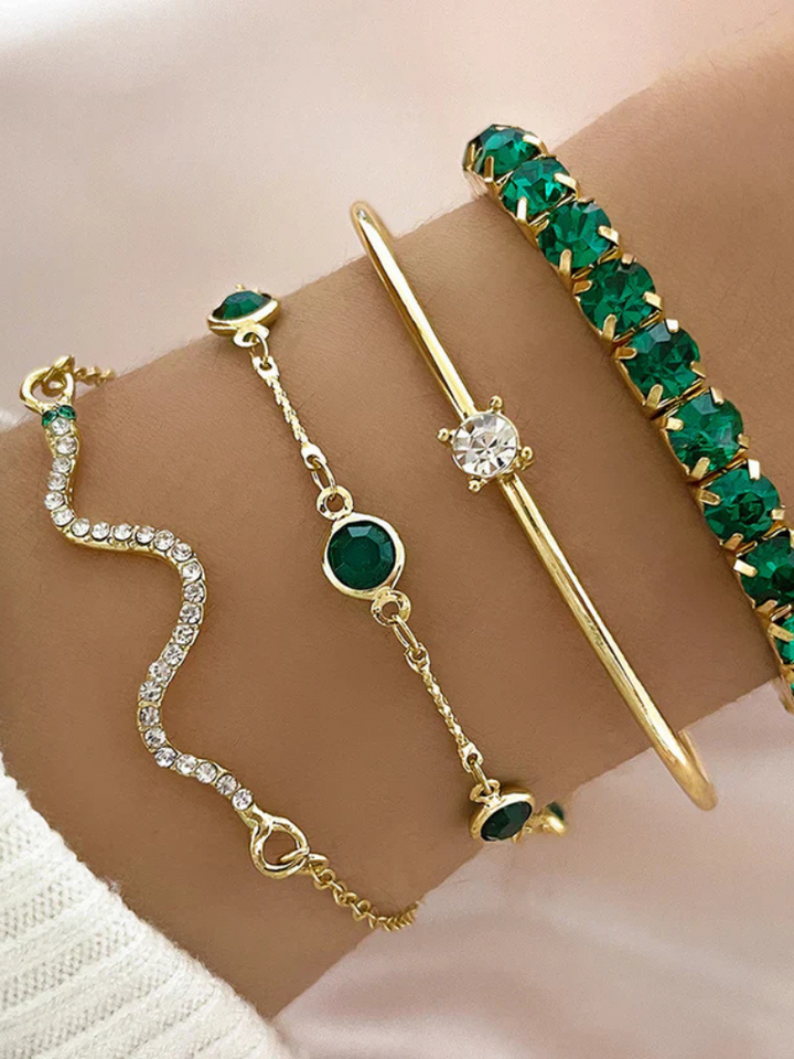 Evergreen Bracelet Set | Elegant Design | Perfect for Layering | Durable and Versatile Accessories