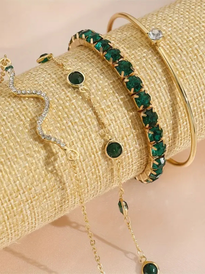 Evergreen Bracelet Set | Elegant Design | Perfect for Layering | Durable and Versatile Accessories