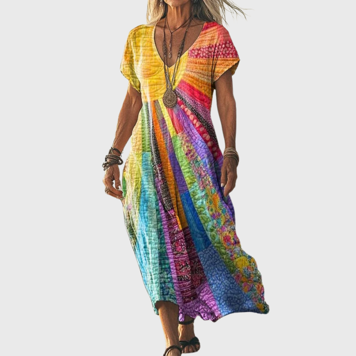 Maxi Dress | Bohemian Sun Design | Perfect for Summer Events | Lightweight and Flowing Fabric