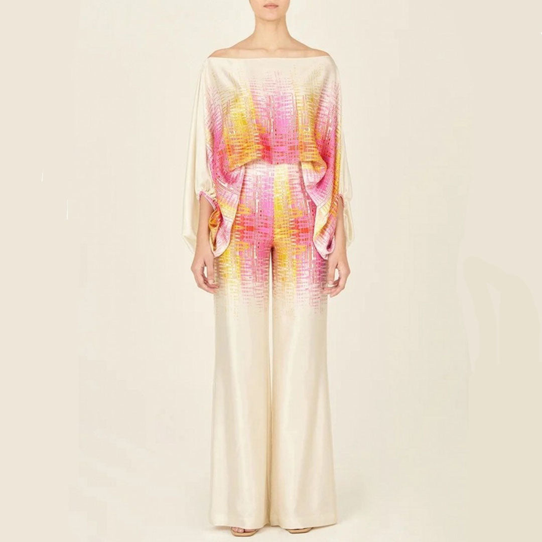 Women's One-Shoulder Printed Two-Piece Set | Stylish