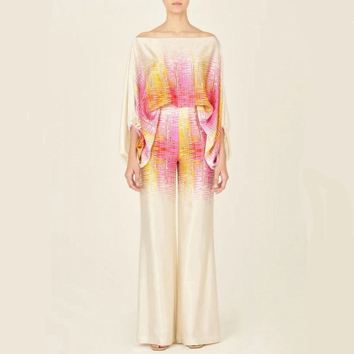 Women's One-Shoulder Printed Two-Piece Set | Stylish