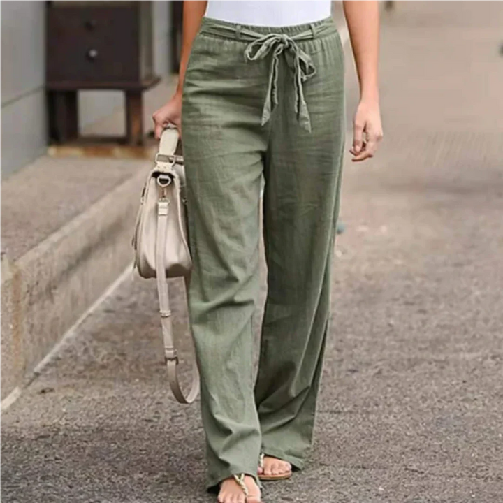Women's Long Pants | With Belt | Wide Leg | Trendy Look