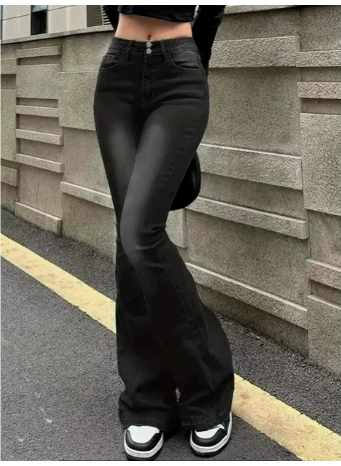 High-Waisted Flared Jeans | Flattering Fit | Versatile for Any Occasion | Classic Denim Style