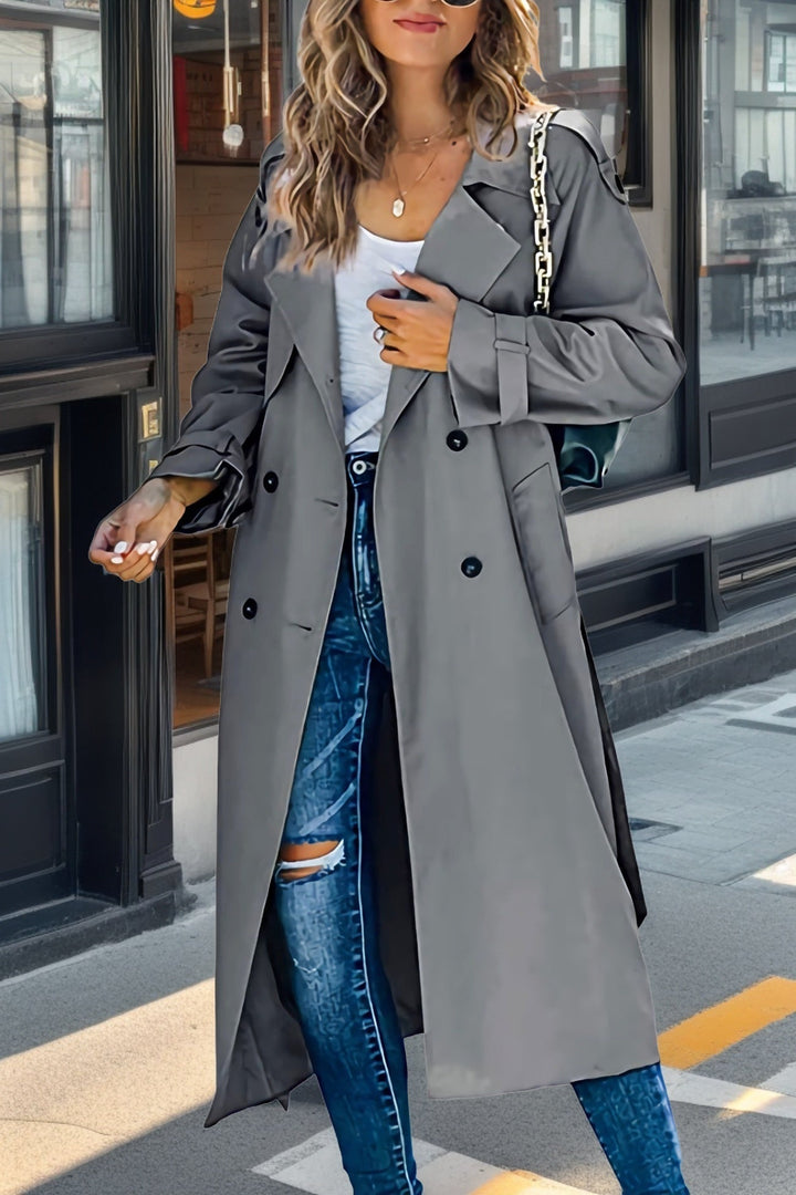Long trench coat for women | Double-breasted