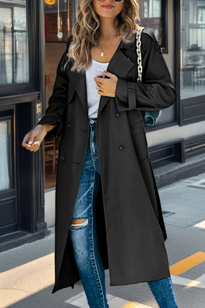 Long trench coat for women | Double-breasted