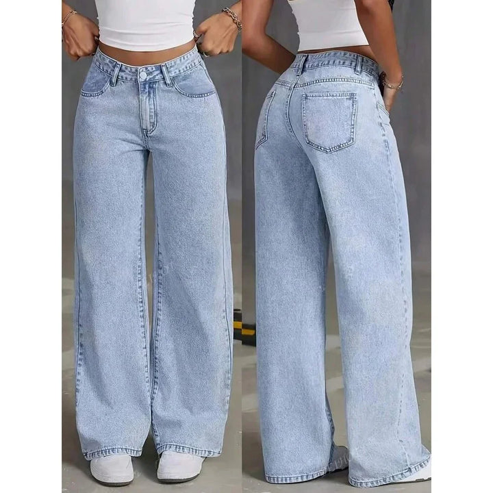 High Waist Baggy Jeans for Women | Comfortable Fit | Versatile Everyday Style | Classic Denim Material
