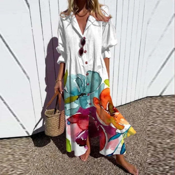 Maxi Dress | Elegant Button Design | Perfect for Any Occasion | Lightweight and Comfortable Fabric