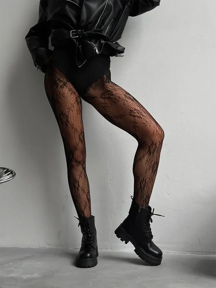 Women's Fishnet Tights | Floral Pattern
