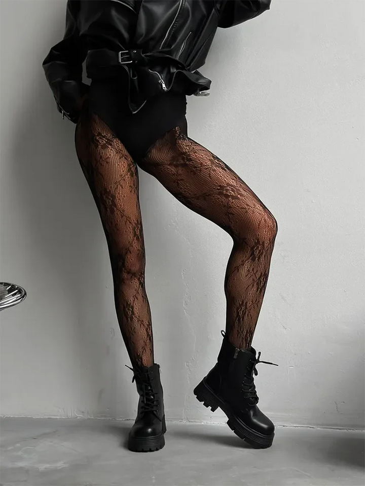 Women's Fishnet Tights | Floral Pattern