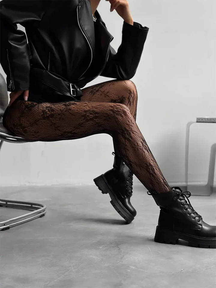 Women's Fishnet Tights | Floral Pattern