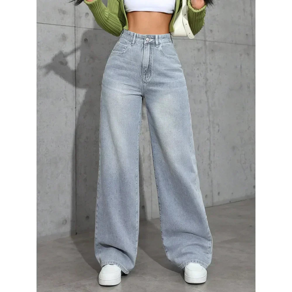 High Waist Baggy Jeans for Women | Comfortable Fit | Versatile Everyday Style | Classic Denim Material