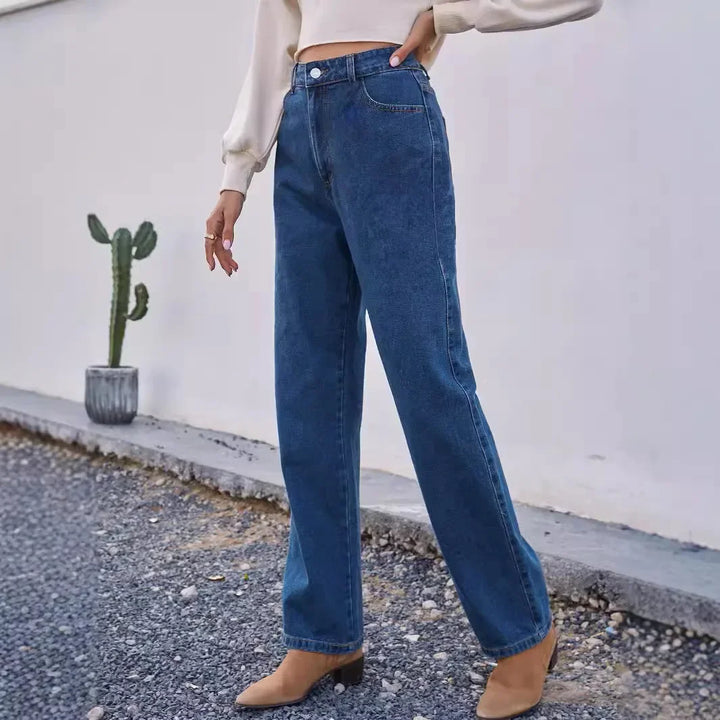 Mom Jeans | Dark Blue Wash | Comfortable Fit for Everyday Wear | Classic Denim Style