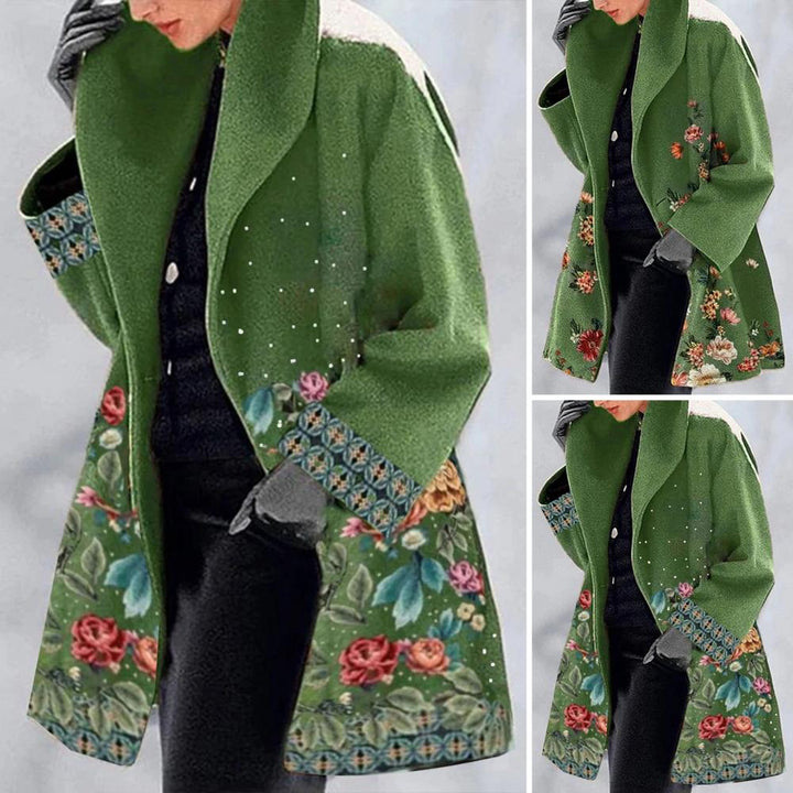 Warm Printed Winter Coat for Women | Long