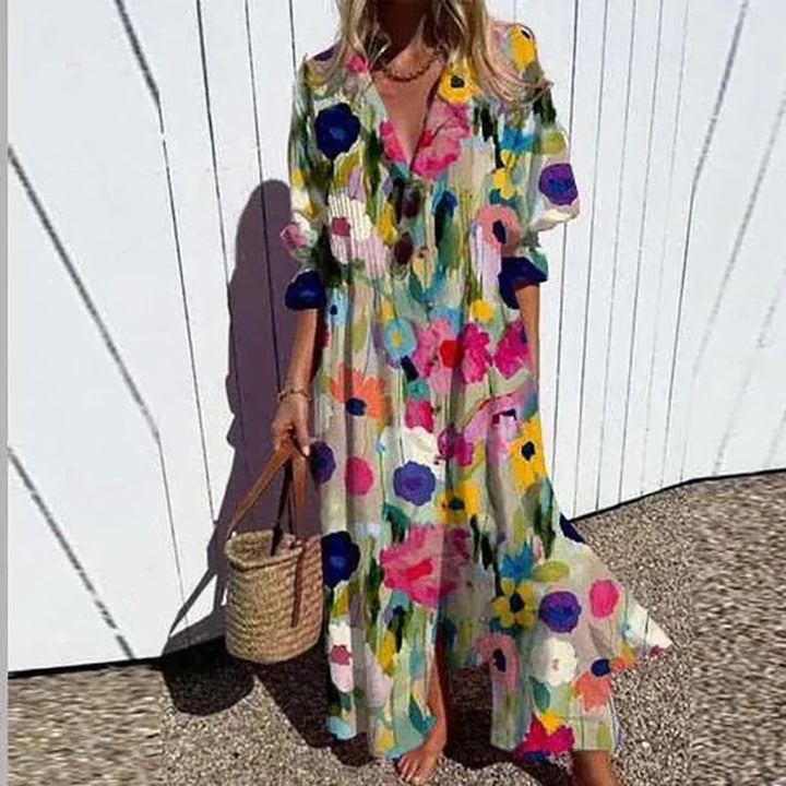 Maxi Dress | Elegant Button Design | Perfect for Any Occasion | Lightweight and Comfortable Fabric