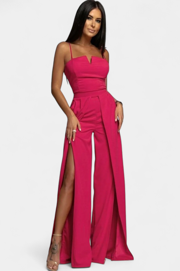 Elegant Strap Jumpsuit | Chic Side Cutouts | Perfect for Parties | Lightweight Fabric