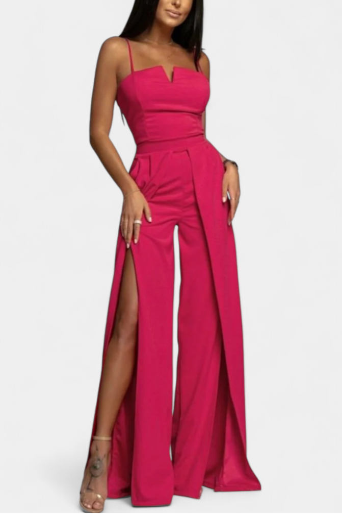 Elegant Strap Jumpsuit | Chic Side Cutouts | Perfect for Parties | Lightweight Fabric