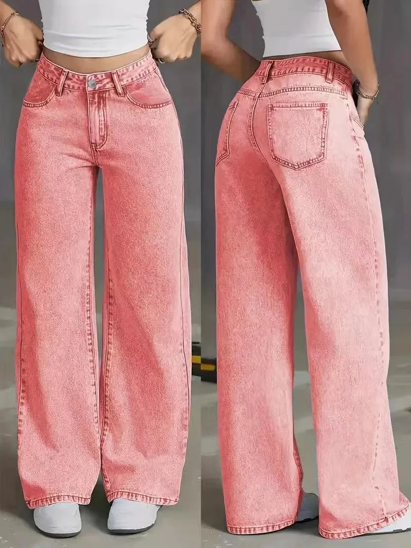High Waist Baggy Jeans for Women | Comfortable Fit | Versatile Everyday Style | Classic Denim Material