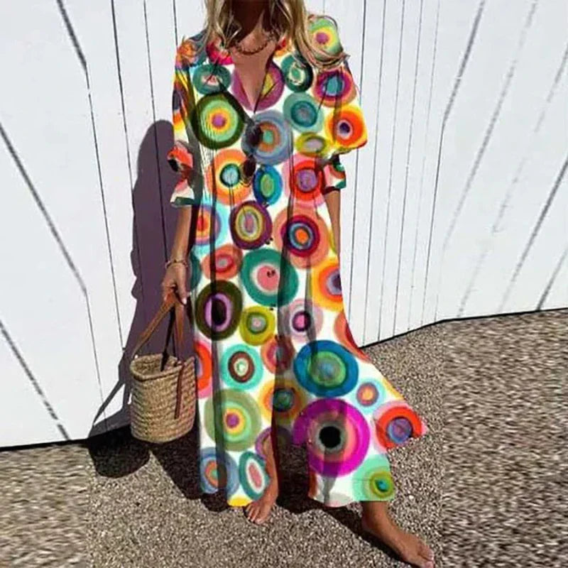 Maxi Dress | Elegant Button Design | Perfect for Any Occasion | Lightweight and Comfortable Fabric