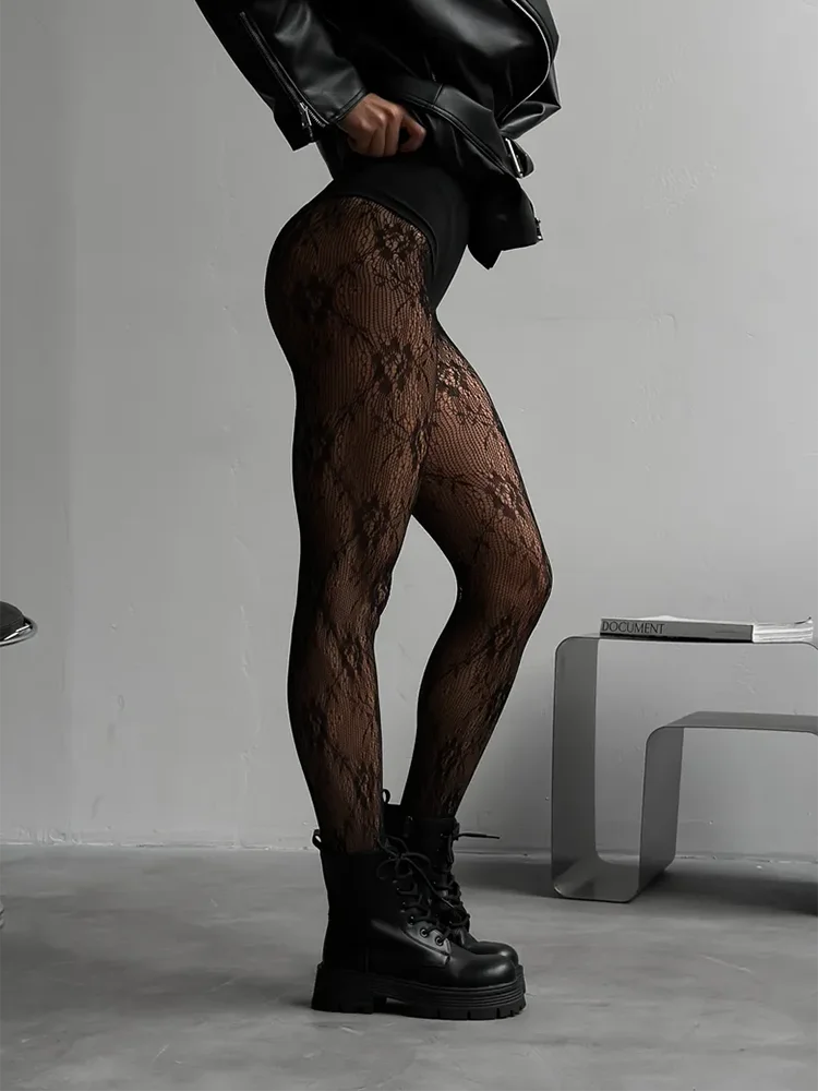 Women's Fishnet Tights | Floral Pattern