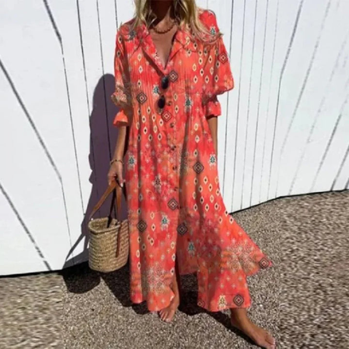 Maxi Dress | Elegant Button Design | Perfect for Any Occasion | Lightweight and Comfortable Fabric