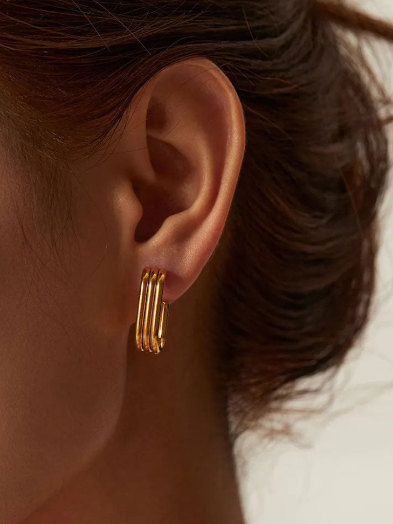 Hoop Earrings | Elegant Design | Lightweight and Comfortable | Gold-Plated Metal