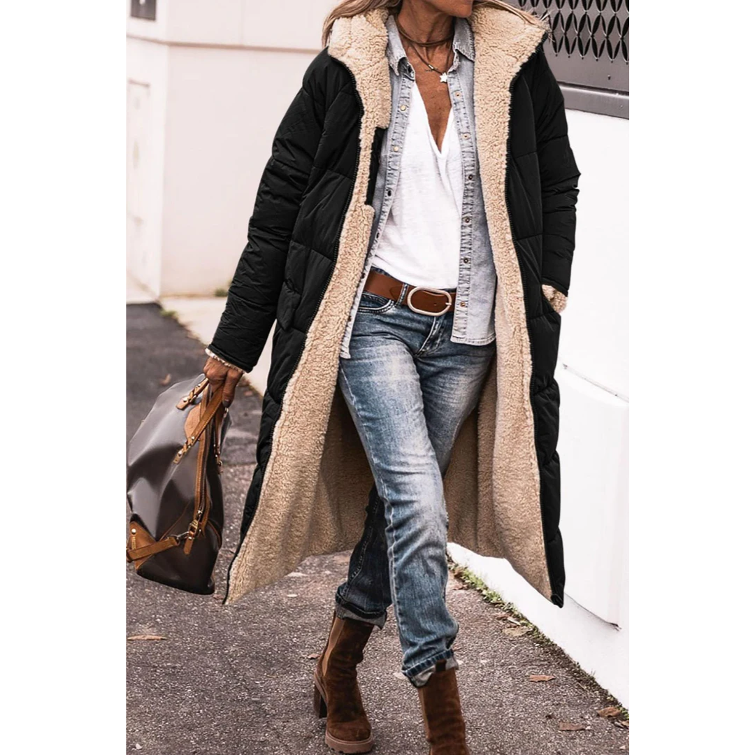 Gloria | Women's Winter Puffer Trench Coat | Long