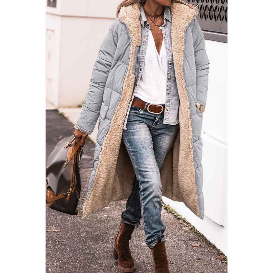 Gloria | Women's Winter Puffer Trench Coat | Long